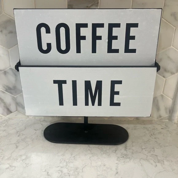 Black and White Coffee to Wine Time Sign - Picture 1 of 5